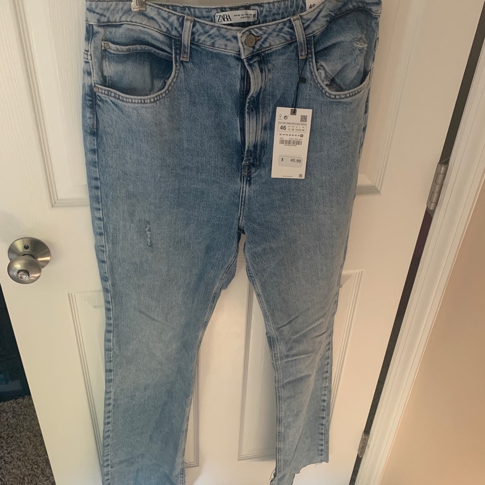 Zara Slim Flared Slitted High Rise Jeans (Z1975)